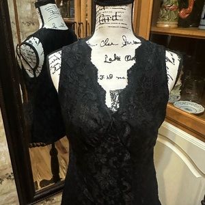 I Style black lace shirt